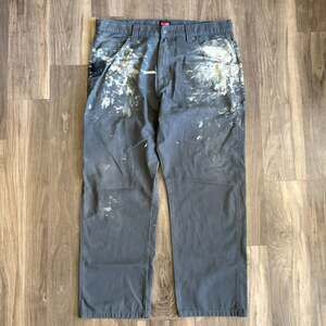 Vintage Wrangler Painter Pants Men's Size 38x30 Distressed Paint Splatter Gray